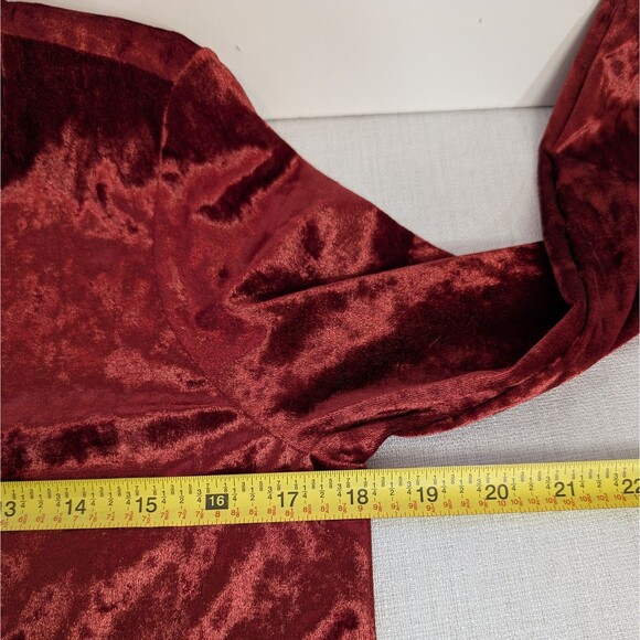 Honeyme Women's SM Velvet Velour Peplum Tunic Rusty Red Whimsygoth Bohemian Boho - Picture 7 of 16